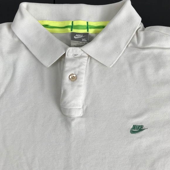 Nike white cotton polo shirt XL SHORT / L •HOLE
